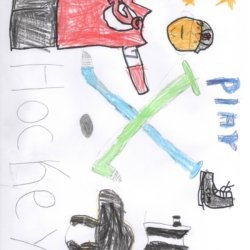 Maddy Coda, “Play Hockey” , Summit, NJ, 8yo