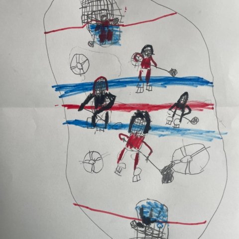 2v2 with goalies, by Garron, Negaunee, MI, age 6