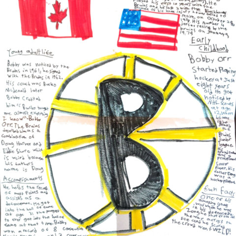 Bobby Orr by Charlotte Linskey, age:10 – Chelmsford, MA