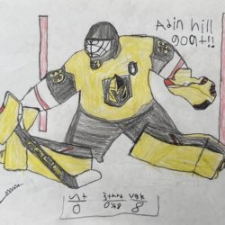 Adin Hill GOAT!!, Artist: Roman Inaba, Las Vegas NV, 9 years old