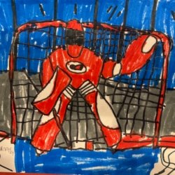 Red Wings Goalie; White Lake, MI. 48383; Brantley Wierzbowski 7 years old