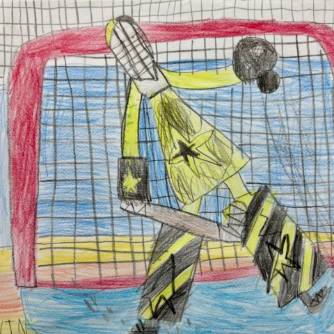 Dallas Stars Goalie by Calvin Canale, Richardson, TX, 5 years old