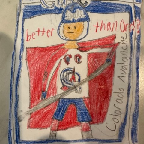 Cale Makar, drawn by Cole Martin, Brownstown, PA Age:9