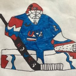 USA goalie; climax, Michigan; age 8
