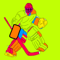 Hand Drawn on sketches pro Goalie Neon, Erie Co, 11