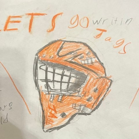 Customized Goalie Jags Helmet