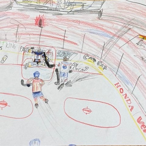 FL Panthers Stanley Cup Final Game, Luca Hirsch, Age 8