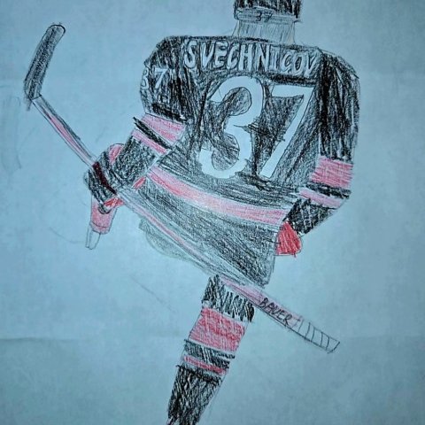 Carolina hurricanes, #37 Svechnikov by Maxim Yun, 10 y.o. from Colfax, NC