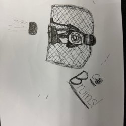 Swayman in action by Bruin Cowan, age 8, Scottsdale AZ