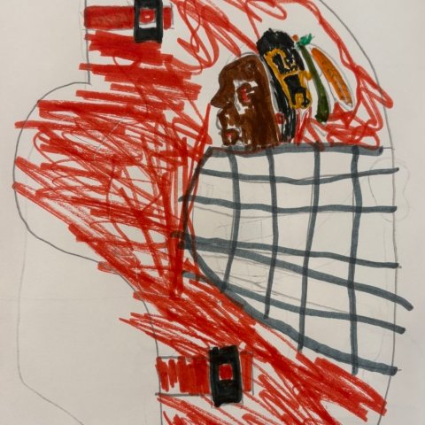 Spencer Knight Goalie Helmet | Skokie, IL | 7
