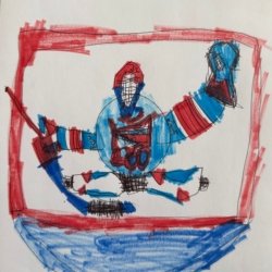 New York Rangers Goalie, by James, age 7