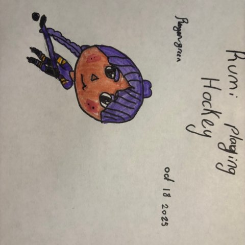 Rumi K-pop demon hunters playing hockey Reagan Green age 12 Grand Rapids State