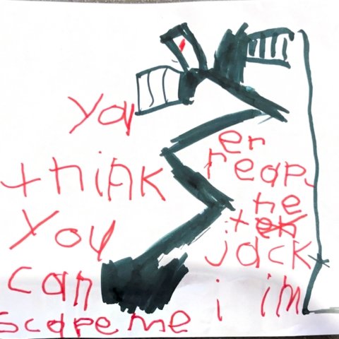 Jack The Reaper About To Score A Goal! Timothy Brown, age 8, Burlington, NC