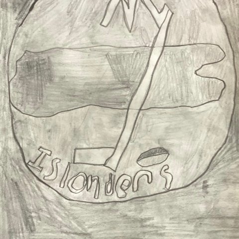“Islanders Logo Sketch” New York City, New York, Age 11, By Luca Spinelli