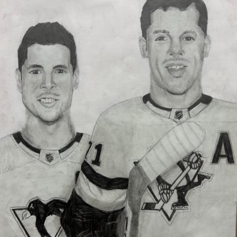 This is a recreation of American gothic using Sid and Geno, I’m 14, I’m from Pittsburgh PA