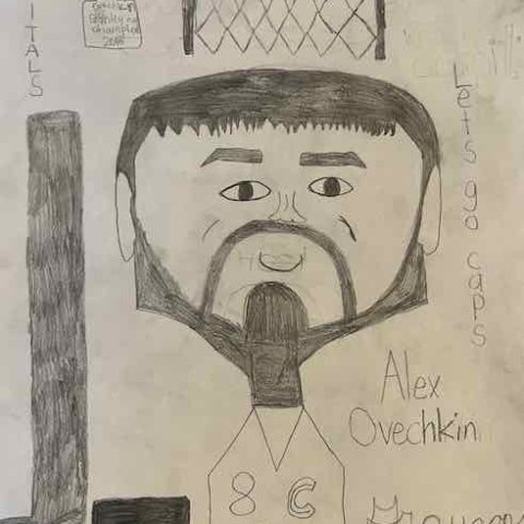 Alex Ovechkin, by Grayson Bonds, Los Alamitos, CA, age 8