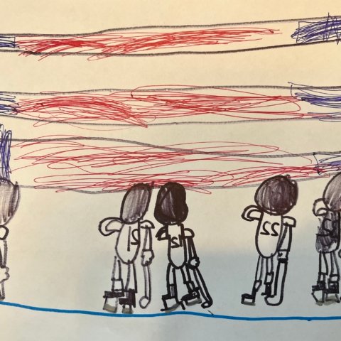 Players during the national anthem. Jack Fairbanks. Harris, Minnesota. Age 6