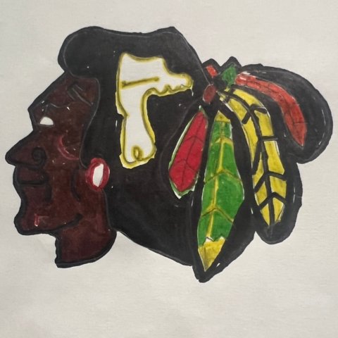 Chicago Blackhawks logo, Annapolis, MD, age 9