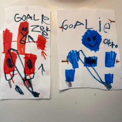 Title: Goalies, Names: Zeke & Otto Palmiscno, Hometown: Grand Forks, ND, Age: 6 & 4