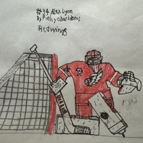 Alex Lyon by Finley Charlebois, Marquette MI, age 9