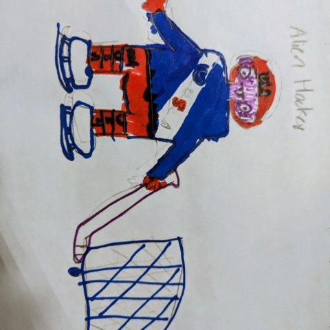 Alien Hockey by Nikolai Shaw age 10. Westford,VT