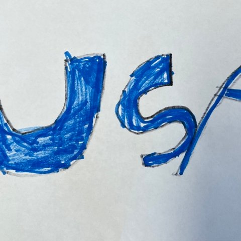 USA hockey by Jack Fairbanks. Age 6. Harris, Minnesota