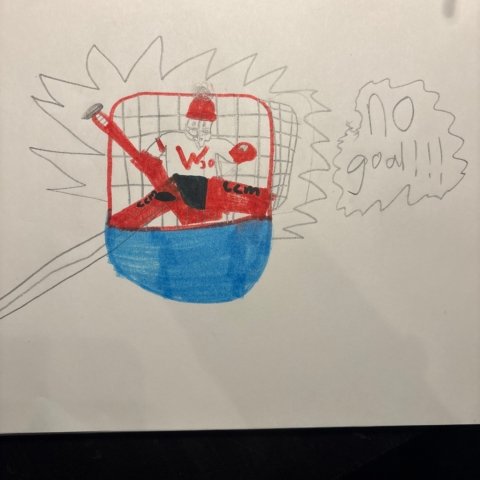 Wisconsin goalie saving the winning goal, Deacon Sinclair, Age 8, Cottage Grove, MN