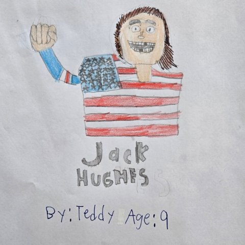 Jack Hughes after winning the gold! Teddy, Wolcott, CT, age 9