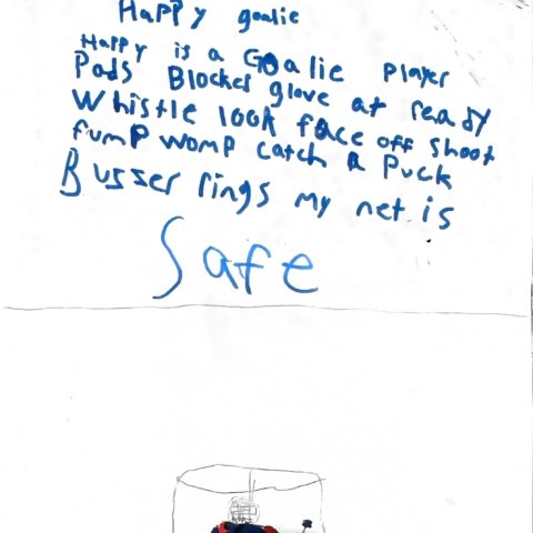 Happy Goalie poem. Leith Vik. Two Harbors, MN. 10