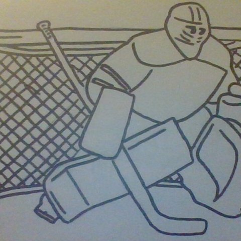 cool goalie drawing