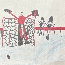 3 on 1 at the goal, De Witt, IA , 6 years old
