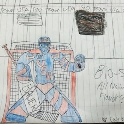USA Olympics Hockey Goalie. Carlos Schneider. Coral Springs, FL. 11 yrs old.