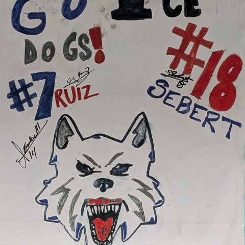 Love for the Fairbanks Ice Dogs!! Marshall MN, age 7