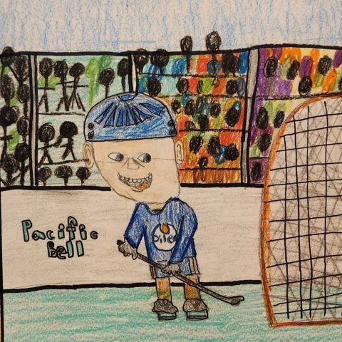 Wayne Gretzky drawn by Teddy Miller, 9, from Simi Valley, CA