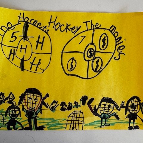 Hornets vs. Monies by Abby Thornton, Age 7, Inver Grove Heights, MN