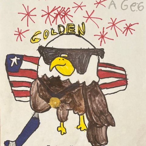 Chillin’ with the gold, Stratham NH, Luca age 6