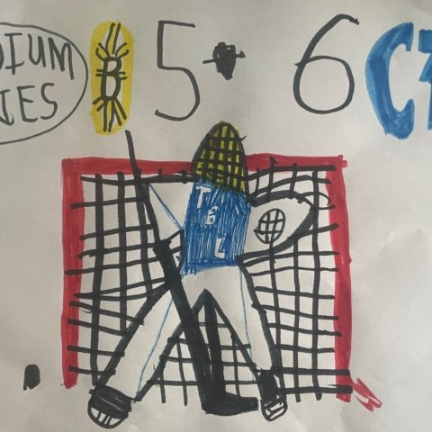 Andrei Vasilevskiy at the 2026 Stadium Series; by Oliver Smith; Age 6; Tampa, Florida