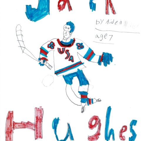 Jack Hughes Golden Goal, from Aiden in Charlotte, NC, age 7
